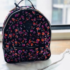 VERSACE sequins and embroidered black suede BN